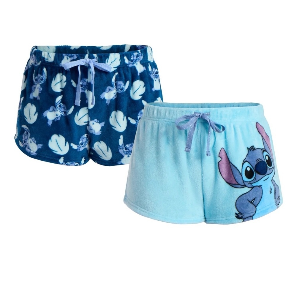 Disney Stitch Plush Sleep Shorts Set in Light Blue and Navy
